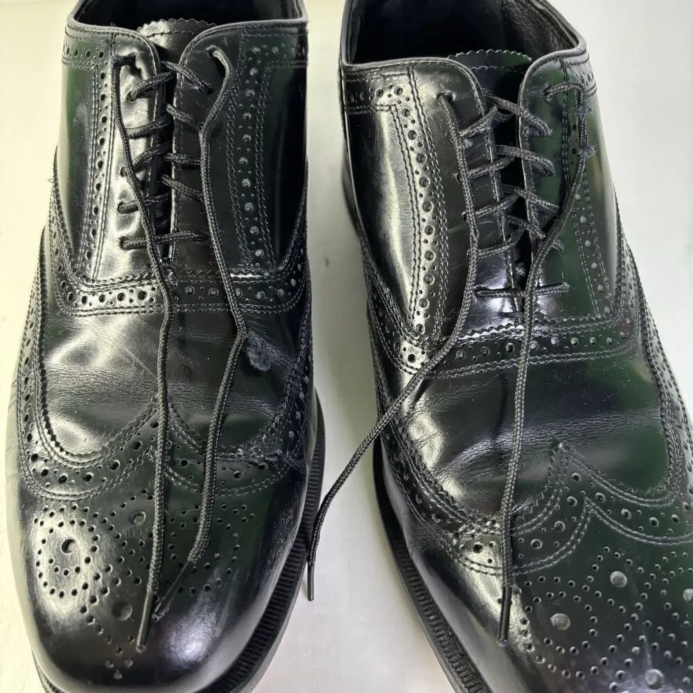 Florsheim Lexington Black Leather Wingtip Oxford Dress Shoes Men's Size 10 D